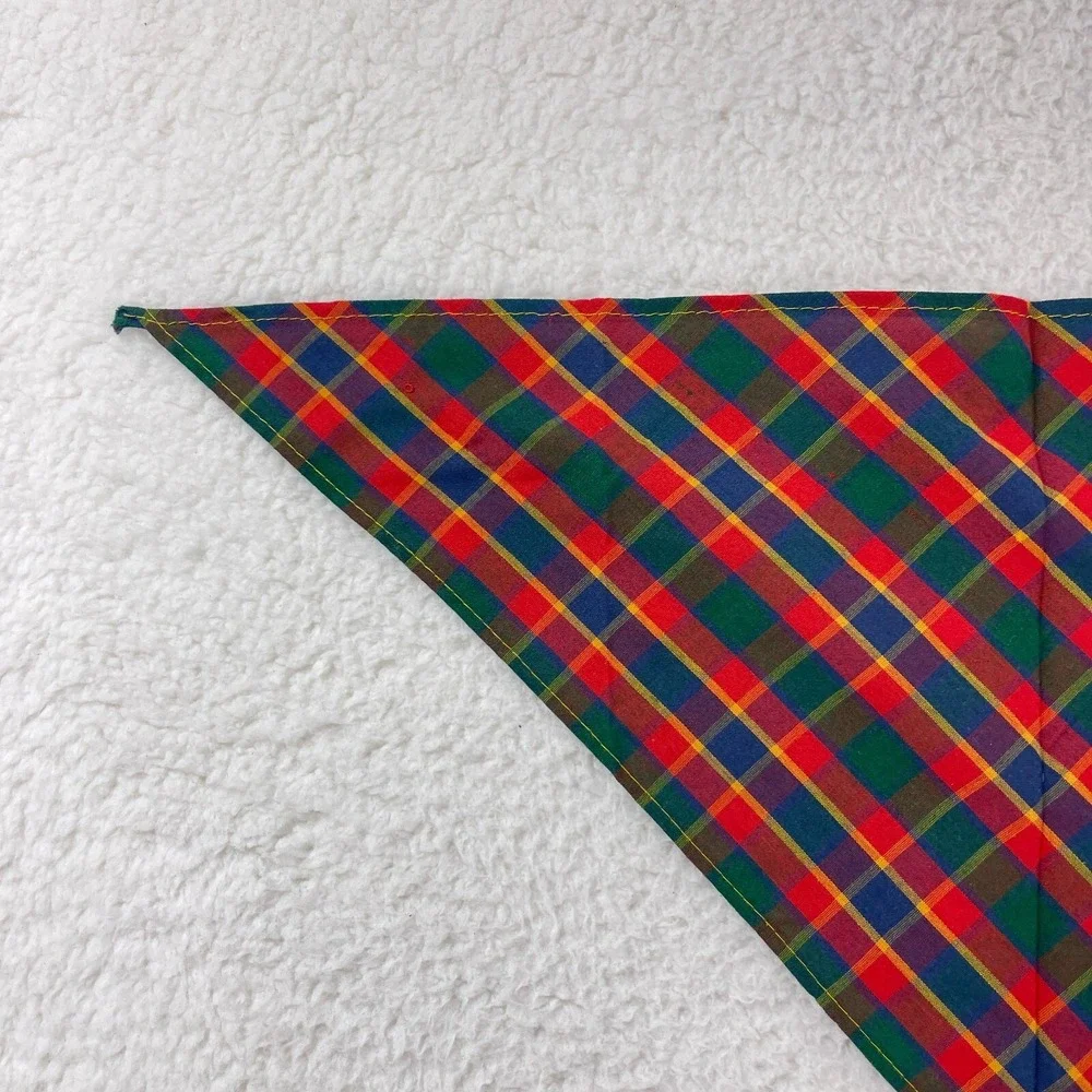 Boy Scouts of America Red Plaid Webelos Neckerchief Scarf Handkerchief‎